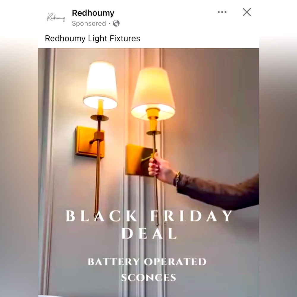 Redhoumy Battery Operated wall sconces